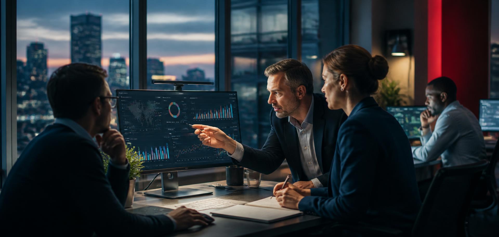 Celsius Software team reviewing business automation dashboards